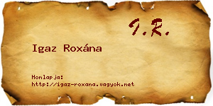 Igaz Roxána névjegykártya