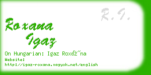 roxana igaz business card